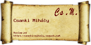 Csanki Mihály névjegykártya