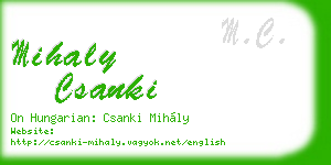 mihaly csanki business card