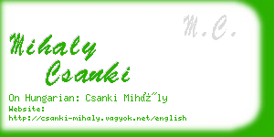 mihaly csanki business card